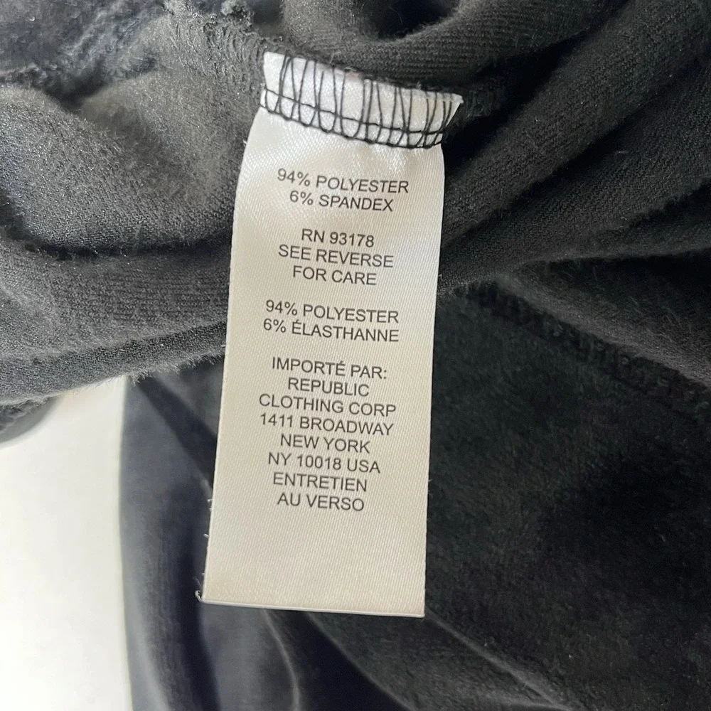 Truth by  Republic Womens Velour Track Pants Size  XS Black Luxury Lounge Travel